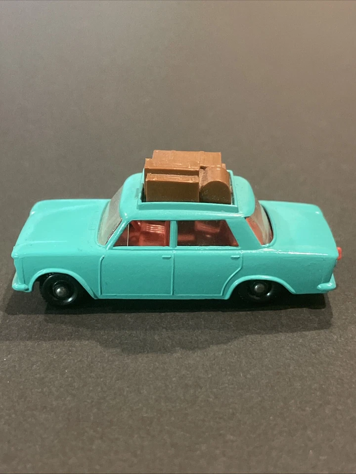 MATCHBOX LESNEY NO. 56 FIAT 1500 With Luggage Rack and No23 Caravan Trailer NM - Image 2 of 4
