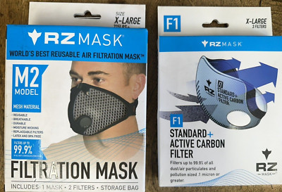 RZ MASK M2  MESH TITANIUM XLPLUS FREE 3 PAK REPLACEMENT FILTERS