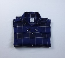 Brooks Brothers Mens Blue Windowpane Regent Fit Long Sleeve Button Down Shirt XL