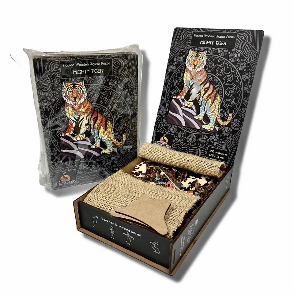 250-Piece Tiger Wooden Jigsaw: Unique Gift for Puzzle Lovers, Family & Adult Fun - Image 4 of 4