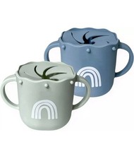 Hippypotamus Snack Cups 2 pcs for Toddlers Spill Proof 100 Food-Grade Silicone