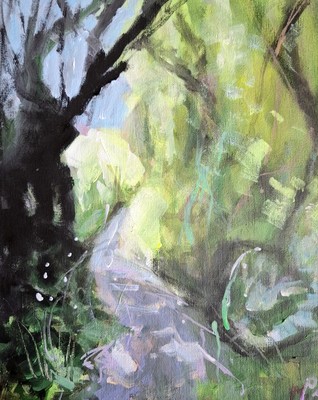 Spring Woods 1. Original Mixed Media Gemälde auf Leinwand 