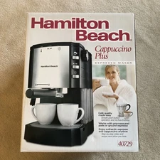 Expresso Plus Cappucchino Maker Hamilton Beach 40729 Coffee Cafe Quality Black