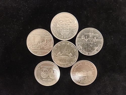 🇨🇦 Lot of 6 - 1973 - 1982 Commemerative Canadian Canada Dollars - Near Mint