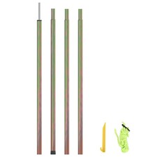 Sunshade Sail Pole 250cm - Galvanised Steel, Spike & Rope Included