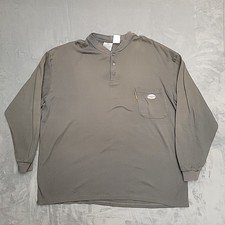 Rasco FR Shirt Mens 4XL Gray Henley Flame Fire Resistant Long Sleeve Workwear