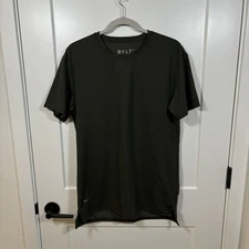 BYLT Premium Basics T-Shirt Drop Cut Lux Blend Mens Medium Green Short Sleeve