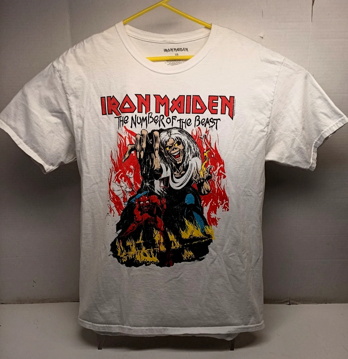 Iron Maiden Maglietta Uomo Unisex Samurai White – Ufficiale Taglia Large