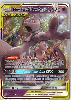 Unified Minds Mewtwo & Mew GX 71/236 TAG TEAM Full Art Pokemon