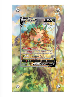 POKEMON TCG EXTENDED ART ACRYLIC CASE CARD LEAFEON V 167 UR EVOLVING SKIES L28