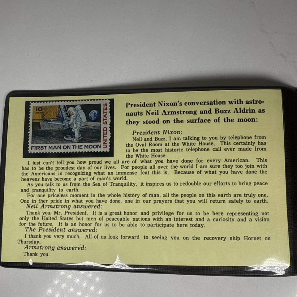 APOLLO 11 MOON LANDING Commemorative With Two Stamps And Plaque* - Image 2 of 4