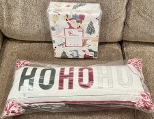 Pottery Barn Kids Holiday Woodland Santa Organic Queen Sheet Set Ho Ho Pillow