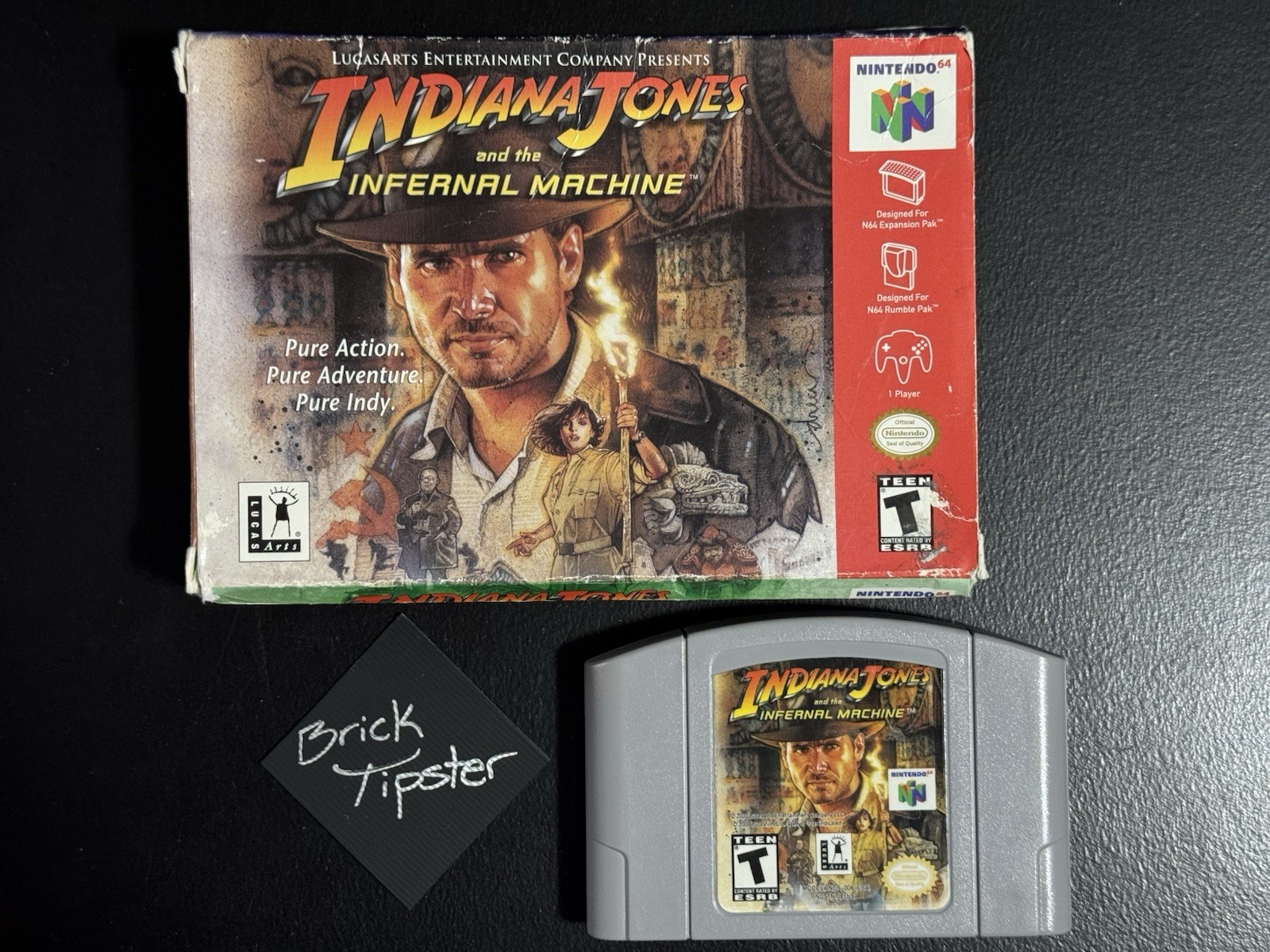Indiana Jones and the Infernal Machine Nintendo 64 N64 Authentic With BOX TESTED