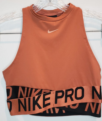 Nike Pro Small Womens Intertwist Burnt Orange Athletic Racerback Sports Bra