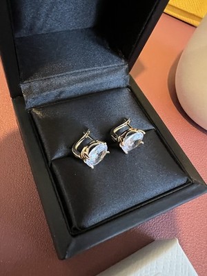 Ohrringe 2,0 kt Ovalschliff Diamant Gelbgold