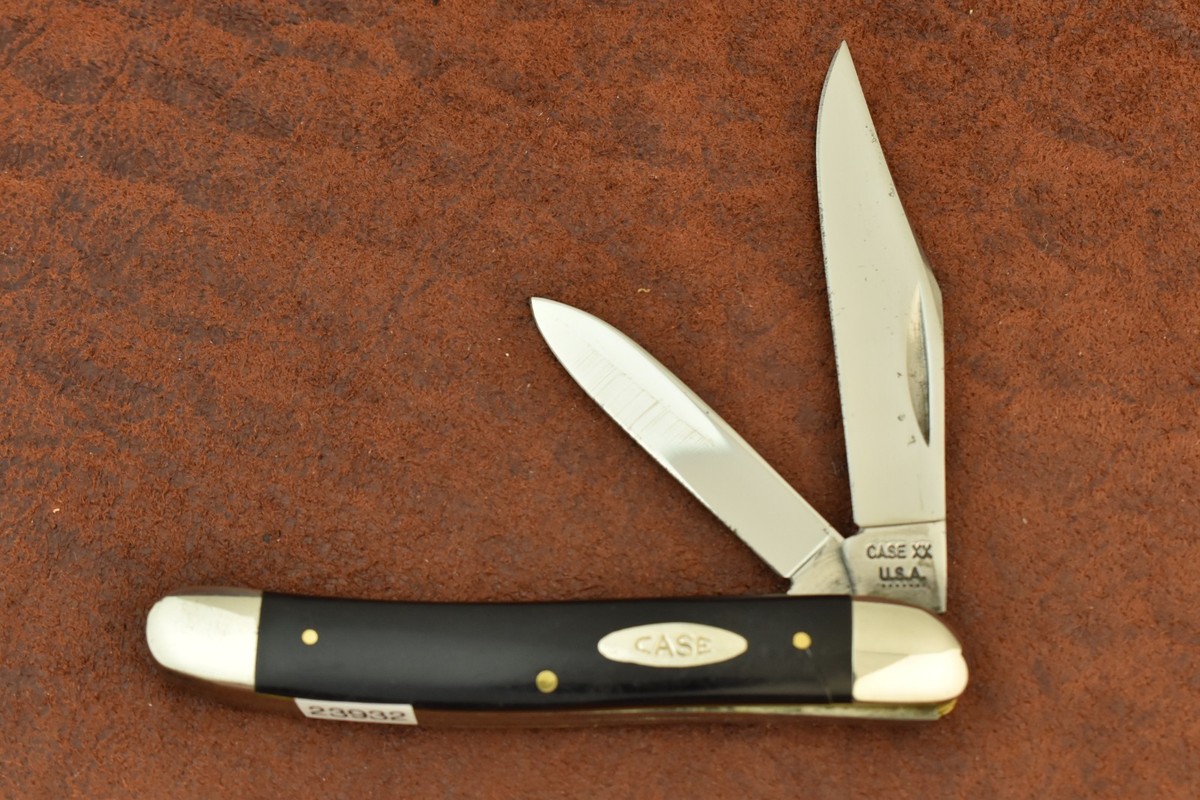 VINTAGE CASE XX USA 7 DOT 1973 SLICK BLACK SERPENTINE JACK KNIFE