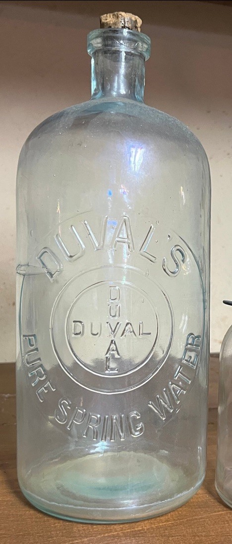 Botella de agua antigua de manantial Duvals vintage rara