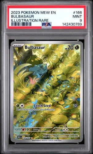 2023 POKEMON MEW EN-151 ILLUSTRATION RARE #166 BULBASAUR PSA 9