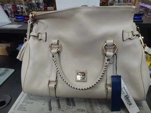 Dooney & Bourke Bone Pebble Leather Satchel NWT BBECN1464 Bobo
