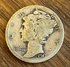 1917-S Mercury Dime Good San Francisco WWI Era 90% Silver Winged Liberty