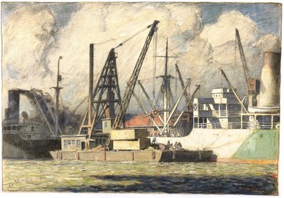 William James Aylward Floating Crane Vintage 1910s Photo Reprint Wall Art