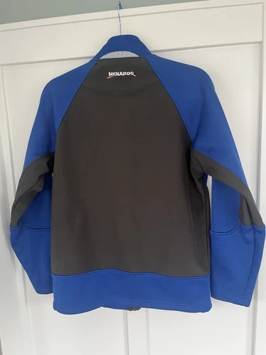 Menards Store Employee Work Uniform Jacket MENS Blue Black Full Zip SIZE Large image 2