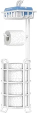 Toilet Paper Holder Stand with Shelf 4 Raised Feet Upgraded Free Standing Toilet
