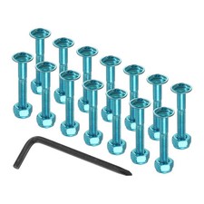 21mm/ 0.8" Skateboard Hardware Kit, 16 Pcs Mounting Screws, Blue