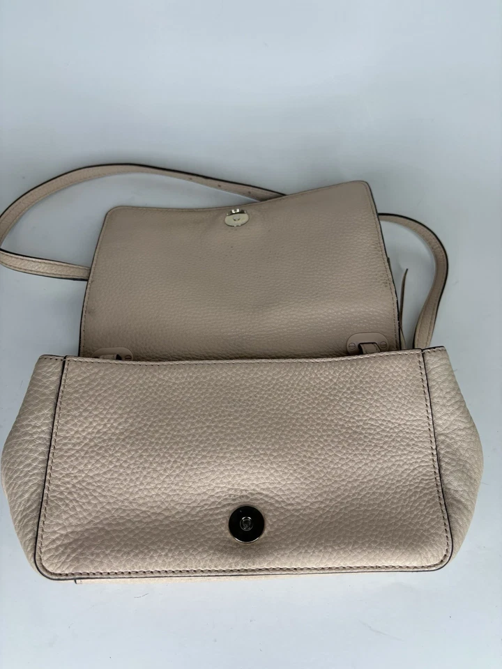 Tory Burch Crossbody Shoulder Bag Pink Pebble Leather 6” X  9” - Image 2 of 4