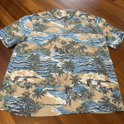 #ad Kahala Hawaiian Aloha Shirt XL Made In Korea Tropical Island Print Camp S S EUC $17.99