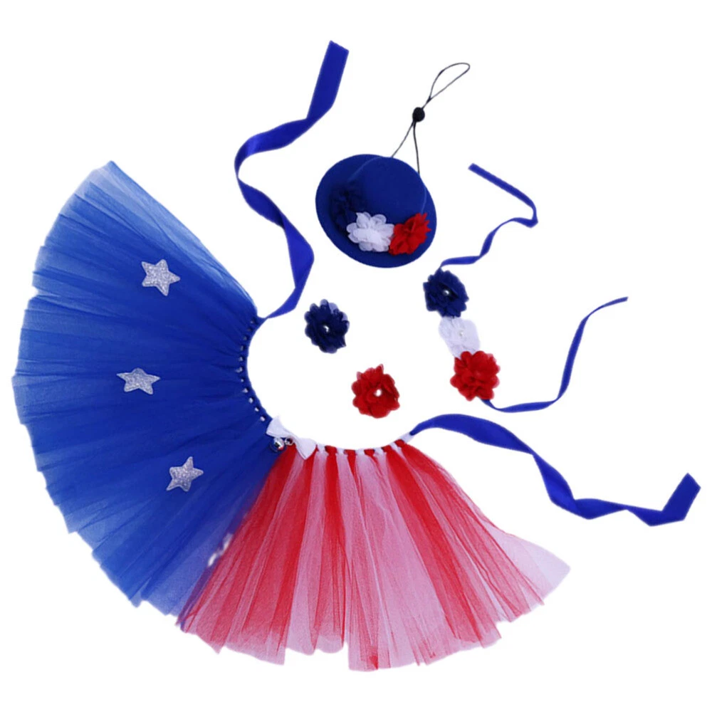 VETEMENTS Set 5 Sedute Felpa con Cappuccio per Cani Gonna Tutù per Giorno dell'Indipendenza Abbigliamento per Cani per