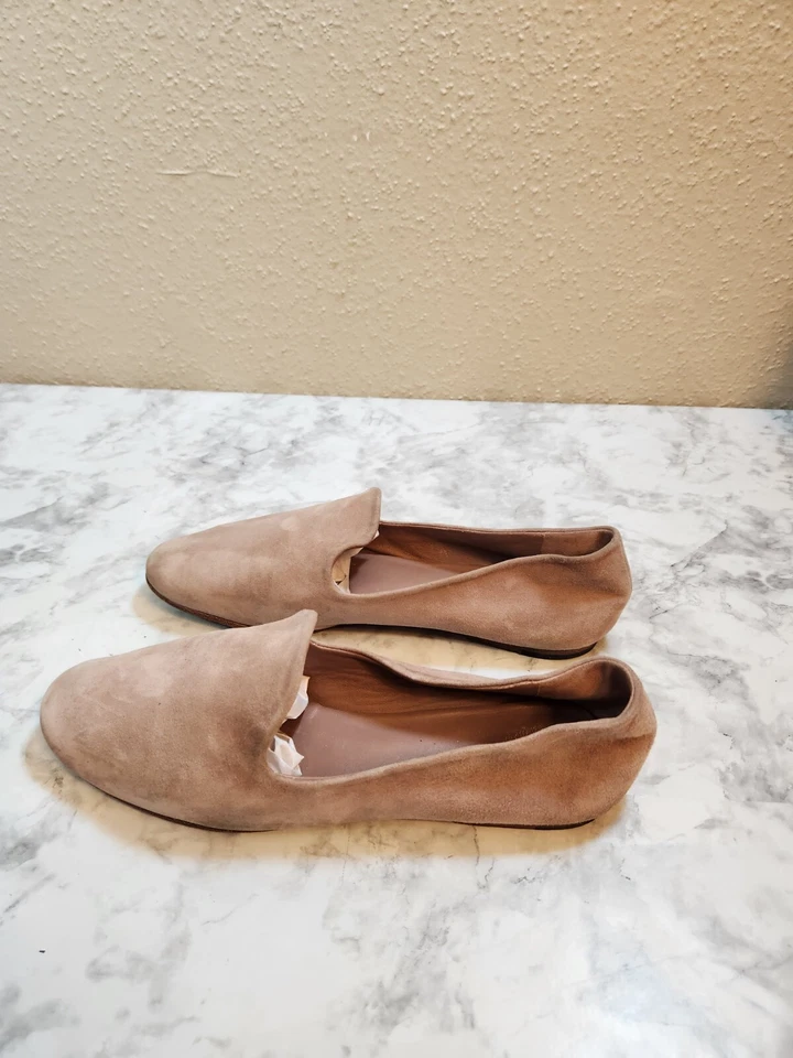 Zapatos planos de ballet de gamuza beige marrón claro Vince Milo para mujer talla 8,5 Foto 4 de 4