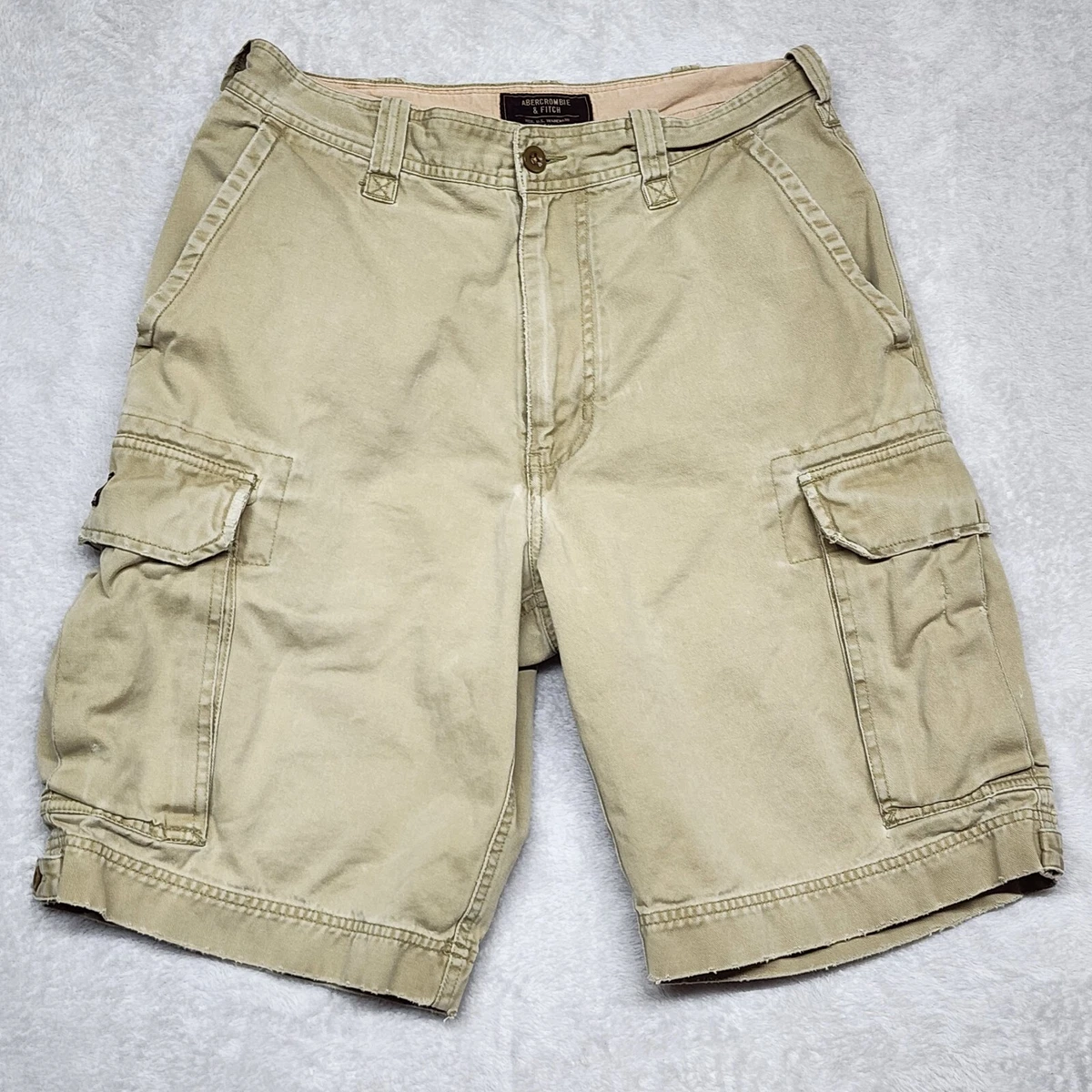 Abercrombie Fitch Shorts 30 Men s Tan Cargo 10 Inch Inseam Walking Outdoors