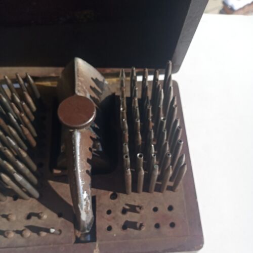 Antique M. J. Lampert & Sons F. R. Inverting Staking Set & Watch Jewel Press - Picture 3 of 22
