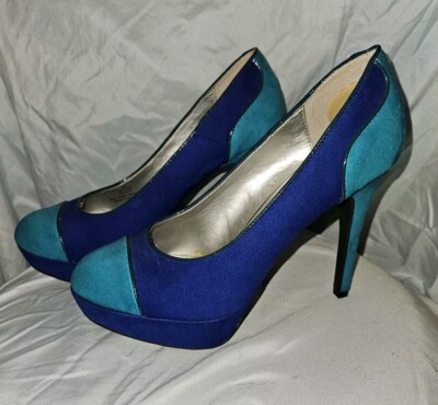 Lime Light Blue & Teal Block Platform High Heels Woman's Size 8.5