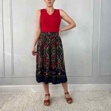 Vintage 80s colorful midi skirt