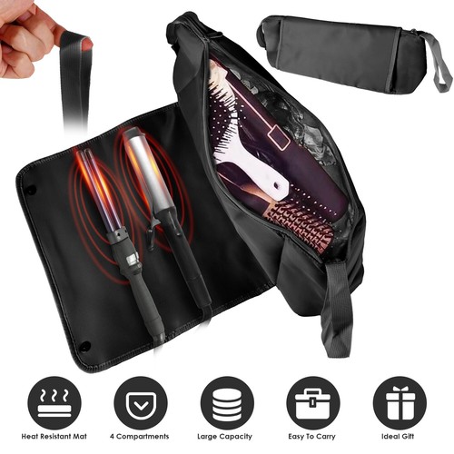 2 in 1 Hair Tools Travel Bag & Heat-resistant Mat for Curling Iron Straightener - Picture 19 of 26