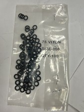  LOT OF 100 NEW Viton 75 Black O-rings Size 008