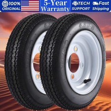 2x Trailer Tires Wheels 8 Rims 4 Lug On 4 Load Range C 4.80-8 4.80x8 6 Pr