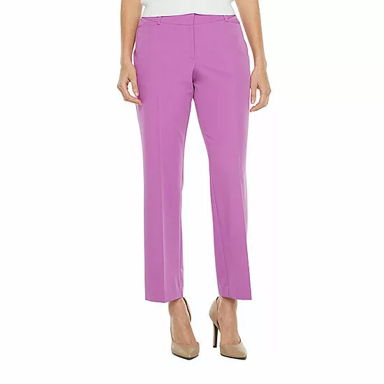 Worthington Women's Curvy Fit Perfect Trouser Pants Size 8 Honolulu Purple  New