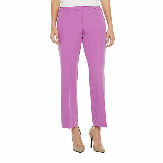 Worthington Women's Curvy Fit Perfect Trouser Pants Size 14 Honolulu Purple New
