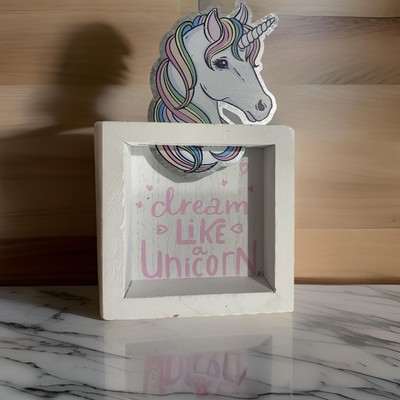 Baby Dekoration Dream wie Ein Einhorn - Handgefertigt Aus Holz & Metall 9z