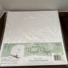 Westrim Crafts Refill Pack Hinged WHITE Pages 12 x 12 Strap Albums 20 Sheets