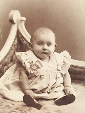 CDV Victorian Adorable Baby Toddler Cute Smile Portrait Albumen Photo Denmark