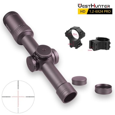 WestHunter HD 1.2-6X24 Pro Jagd Zielfernrohr Optic Sights Rot/Grün beleuchtet