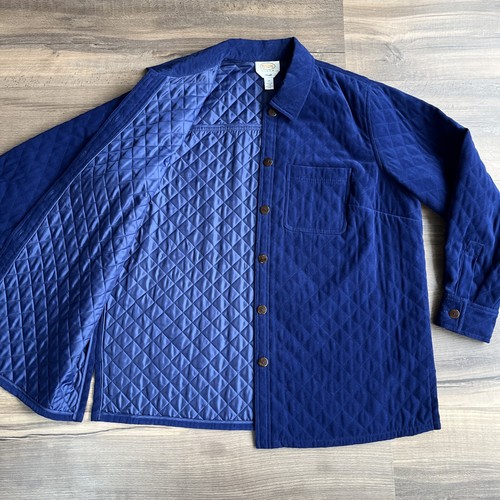 Talbots Woman Stretch Quilted Jacket Button Down Shacket Blue 1X - Picture 10 of 13