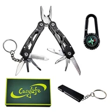 Protable Mini Multitool Set12 in 1 Keychain Tool Small Pocket Pliers & Compas...