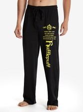 Harry Potter Hufflepuff Sleep Lounge Pants Pajamas w/ Pockets MEN S Licensed NWT