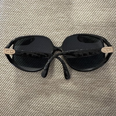 Vintage 80s CHRISTIAN DIOR Black Reptile Textured Oversized  display picture 1