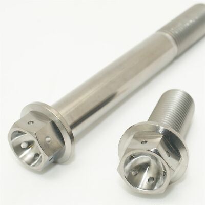M12 Titanium Hex Flange Bolt FINE race Drilled lockwire thread CNC Gr5  30mm UK